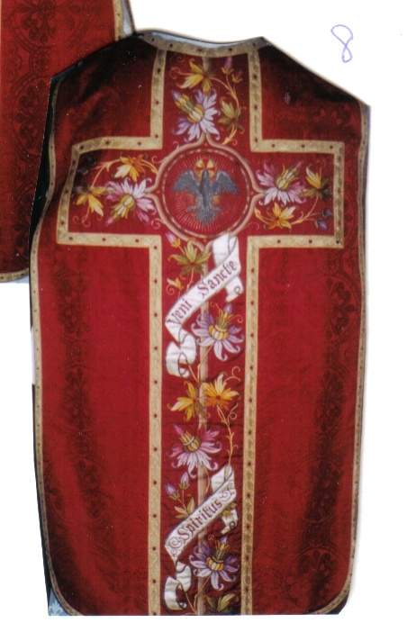 Red Roman Vestment - Embroidered in Honour of Holy Ghost